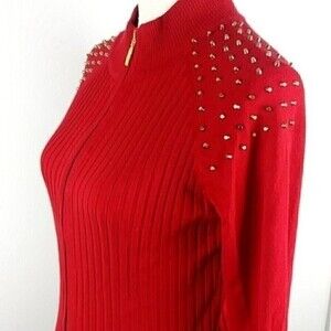 Embellished Fontana Red Cardigan Sweater Jacket